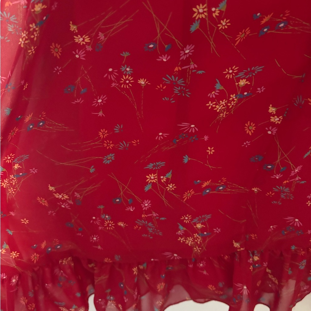 Park & Fifth Red Floral Ruffle Dress - Picture 4 of 4